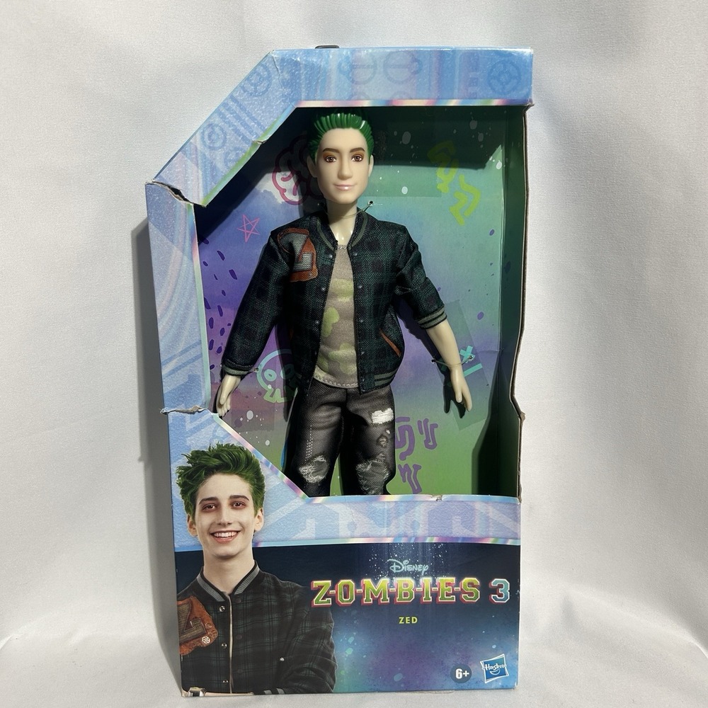 Disney Zombies 3 Zed Fashion Doll 12" Zombie Doll with Green Hair, Outfit, Shoes